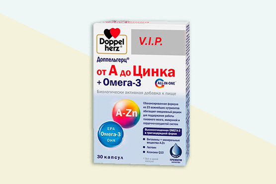 Доппельгерц V.I.P. &quot;от А до Цинка + Омега-3&quot; фото