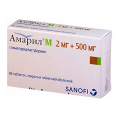 Амарил М таблетки 2мг+500мг фото