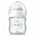 Бутылочка "Philips" AVENT Natural для кормления стеклянная 120мл (SCF671) фото