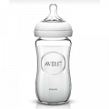 Бутылочка "Philips" AVENT Natural для кормления стеклянная 240мл (SCF673) фото