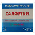 Салфетки стерильные марлевые медицинские 12-слойные 10см х 10см фото