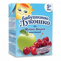 Сок "Бабушкино лукошко" яблочно-вишневый осветленный 200мл фото