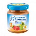 Пюре "Бабушкино лукошко" из яблок и клубники 100г фото