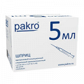 Шприцы "Pakro" трехкомпонентные 5мл с иглой 22G (0,7х40мм) фото