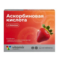 Vitamir (Витамир) "Аскорбиновая кислота с глюкозой "Квадрат-С" таблетки со вкусом клубники 0,6г фото