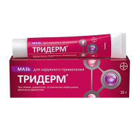 Тридерм мазь 0,5мг/г+1мг/г+10мг/г 15г фото