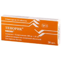 Тенорик таблетки 100мг+25мг фото