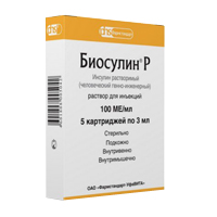 Биосулин Р раствор для инъекций 100МЕ/мл картридж 3мл фото
