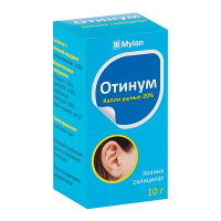 Отинум капли ушные 20% 10г фото