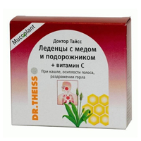 Доктор Тайсс Леденцы с медом и подорожником+вит С 50г фото