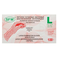 Перчатки "SFM" Latex Gloves латексные смотровые размер L пара фото