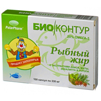 Рыбий жир с маслами аниса, мяты, эвкалипта и укропа капс фото
