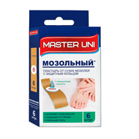 Master Uni пластырь мозольный от сухих мозолей с защитным кольцом набор фото