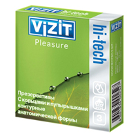 Vizit презерватив "Hi-tech" Pleasure с кольцами и пупырышками фото