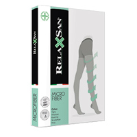 Чулки "Relaxsan" Microfiber Stay-up 140 на резинке (арт. 870M) цвет черный размер 3(L) фото