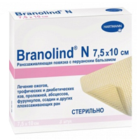 Повязка "Branolind N" мазевая с перуанским бальзамом стерильная 7,5х10см фото