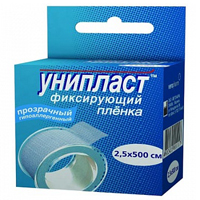 Лейкопластырь "Унипласт фиксирующий" на основе прозрачной пленки 2,5 х 500см фото