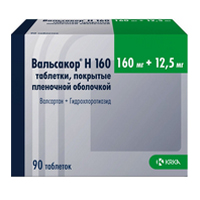 Вальсакор Н160 таблетки 160мг+12,5мг фото