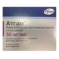 Атгам концентрат для приготовления инъекционного раствора 50мг/мл 5мл фото