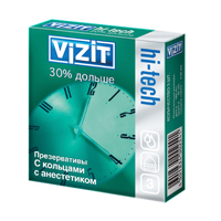 Vizit презерватив "Hi-tech" 30% дольше с кольцами и анестетиком фото