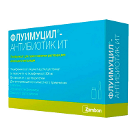 Флуимуцил-антибиотик ИТ лиофилизат для инъекций и ингаляций 500мг фото