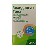 Золедронат-Тева концентрат для приготовления инъекционного раствора 4мг/5мл фото