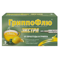 ГриппоФлю Экстра от простуды и гриппа порошок лимонный 13г фото
