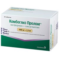 Комбоглиз Пролонг таблетки 1000мг+2,5мг фото