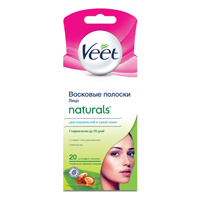 Восковые полоски "VEET" Naturals с маслом ши для лица фото