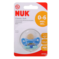 Соска-пустышка "NUK" Classic Soft латексная 0-6 месяцев (10725600) фото