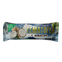 Гематоген с кокосом плитка 50г фото