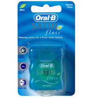 Зубная нить "Oral-B" Satin Floss вощеная мятная 25м фото