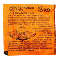 Аскорбиновая кислота "Эко" со вкусом апельсина порошок по 2,5г фото