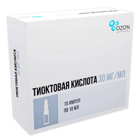 Тиоктовая кислота концентрат для приготовления инъекционного раствора 30мг/мл 10мл фото