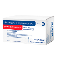 Артикаин с адреналином раствор для инъекций 40мг+0,005мг/мл 1,8мл фото