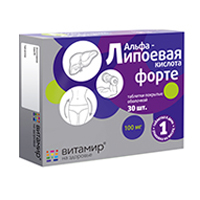 Vitamir (Витамир) "Альфа-липоевая кислота Форте 100мг" таблетки 618мг фото