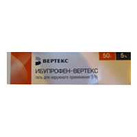 Ибупрофен-Вертекс гель 5% 50г фото