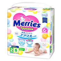 Merries Baby Diapers Walker подгузники трусики для детей размер S (4-8кг) фото