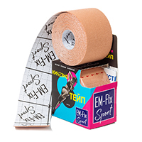 Бинт "EM-Fix" Sport (Tape) эластичный усиленная фиксация бежевый 5смх5м фото