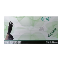 Перчатки "SFM" Nitrile Gloves Supersoft нитриловые смотровые черные размер S фото