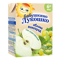 Сок "Бабушкино лукошко" яблочно-виноградный осветленный 200мл фото