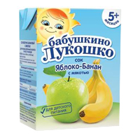 Сок "Бабушкино лукошко" яблочно-банановый с мякотью 200мл фото