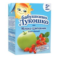 Сок "Бабушкино лукошко" яблочно-шиповниковый осветленный 200мл фото