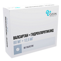 Валсартан+Гидрохлоротиазид таблетки 80мг+12,5мг фото