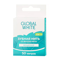 Зубная нить "Global White" со вкусом мяты 50м фото