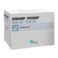 Лопинавир+Ритонавир раствор 80мг/мл+20мг/мл 60мл фото