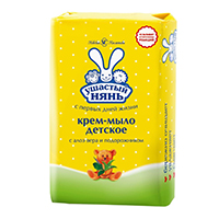 Невская косметика "Ушастый нянь" крем мыло с алоэ вера и подорожником 90г фото