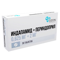 Индапамид+Периндоприл таблетки 0,625мг+2мг фото