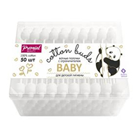 Premial Beauty палочки ватные Baby с ограничителем фото