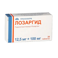Лозаргид таблетки 12,5мг+100мг фото